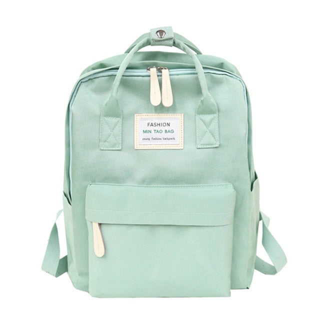 Korean Style canvas fashion backpack woman Hit color Nylon backpack for girls leisure travel school bag personality luggage