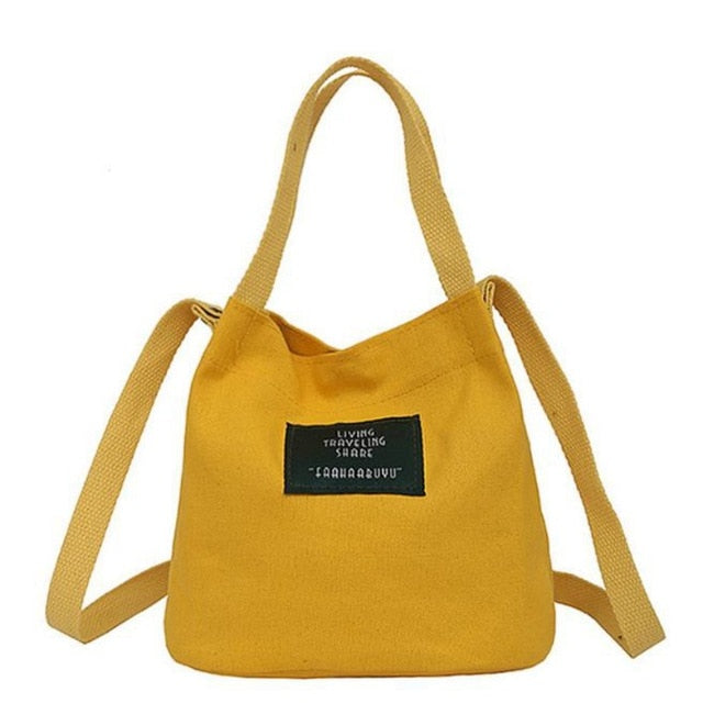 Fashion Shoulder Bag Women Environmental Shopping Bag Ladies' Small Cloth Bag Casual Literary Shoulder Diagonal Canvas Bags
