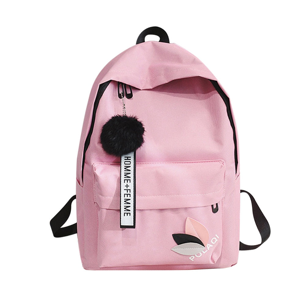 Canvas Women Backpack Solid School Bags for Teenage Girls Boy Rucksack Casual Travel Backpacks Schoolbag Satchel Sac a dos