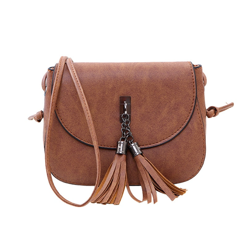 Women Messenger Bag PU Leather Tassels Handbags Phone Pouch Shoulder CrossBody Bags New